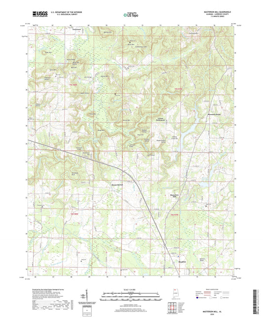 Masterson Mill Alabama US Topo Map Image
