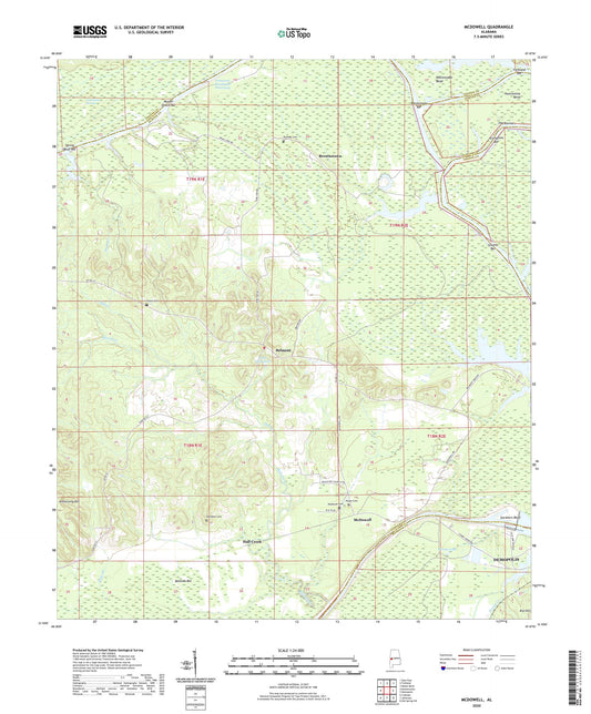 McDowell Alabama US Topo Map Image