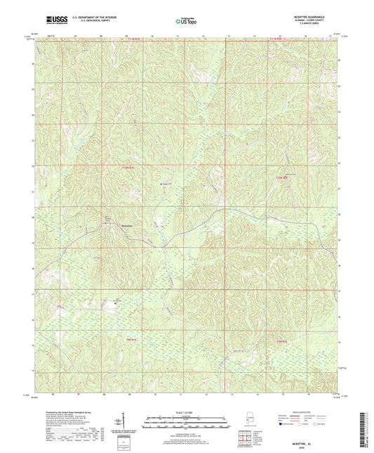McEntyre Alabama US Topo Map Image