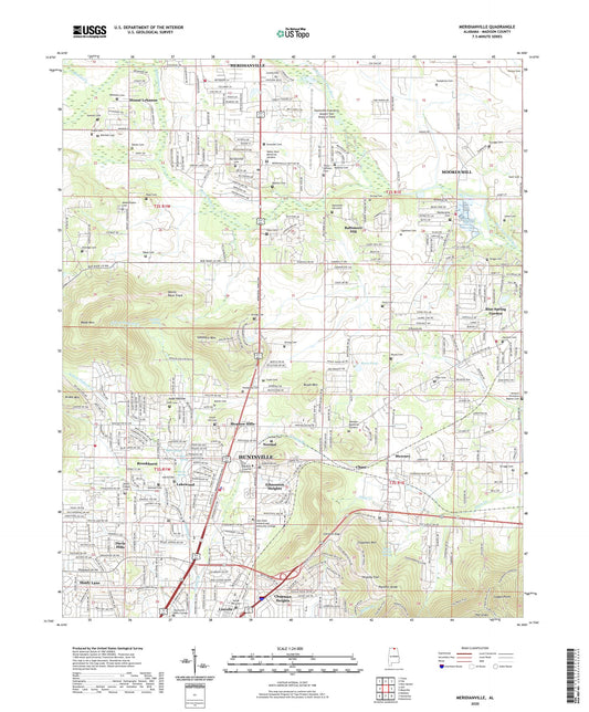 Meridianville Alabama US Topo Map Image
