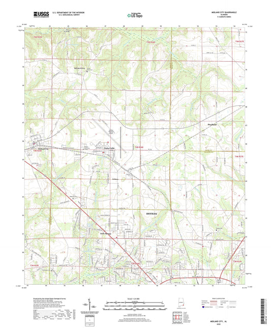 Midland City Alabama US Topo Map Image