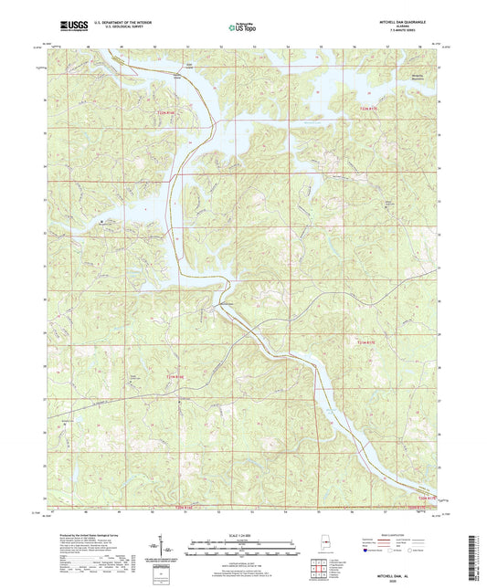 Mitchell Dam Alabama US Topo Map Image