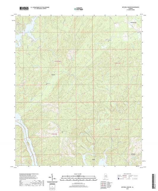 Mitchell Dam NW Alabama US Topo Map Image