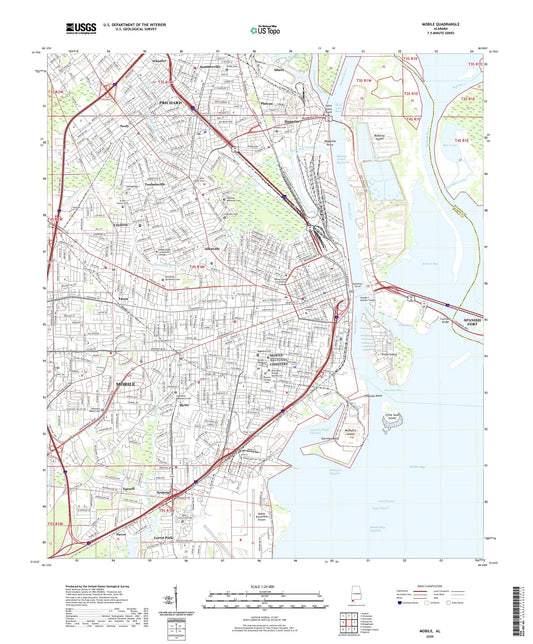 Mobile Alabama US Topo Map Image
