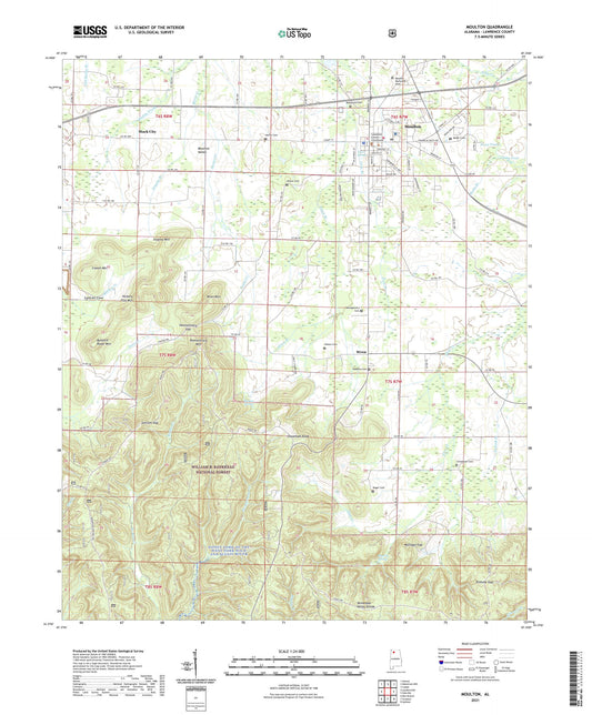 Moulton Alabama US Topo Map Image