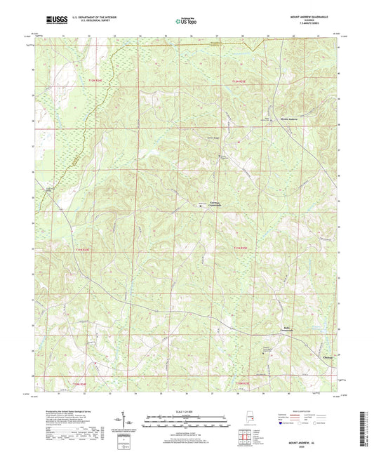 Mount Andrew Alabama US Topo Map Image