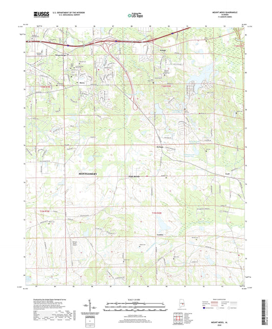 Mount Meigs Alabama US Topo Map Image