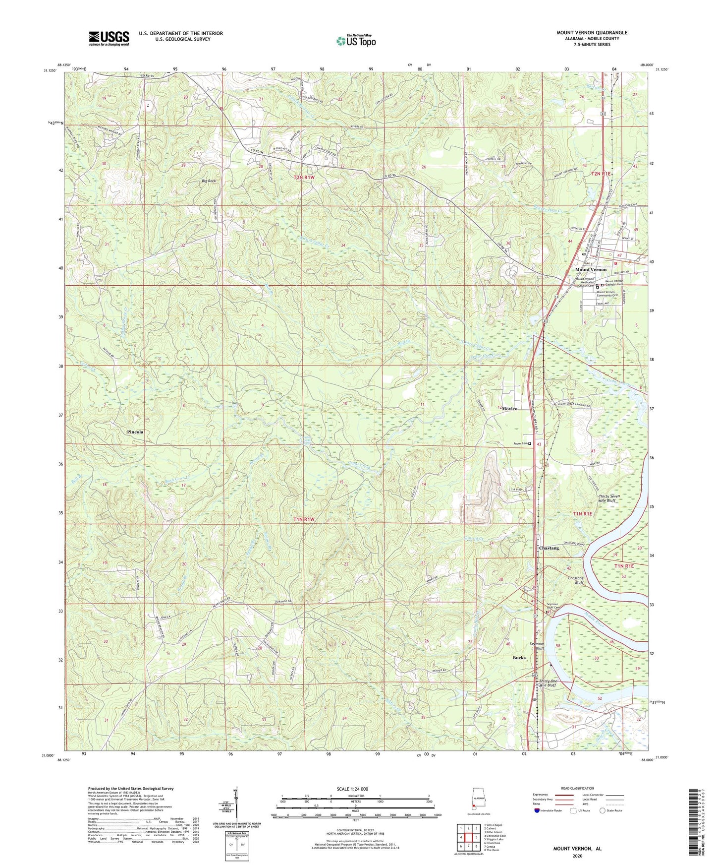Mount Vernon Alabama US Topo Map Image