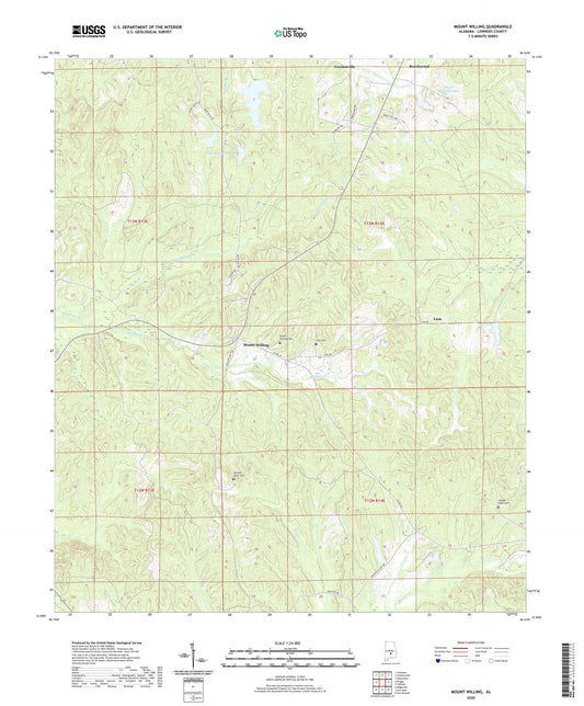 Mount Willing Alabama US Topo Map Image