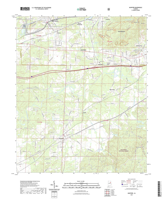 Munford Alabama US Topo Map Image