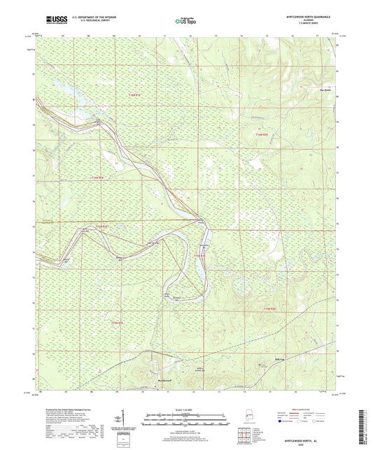 Myrtlewood North Alabama US Topo Map Image