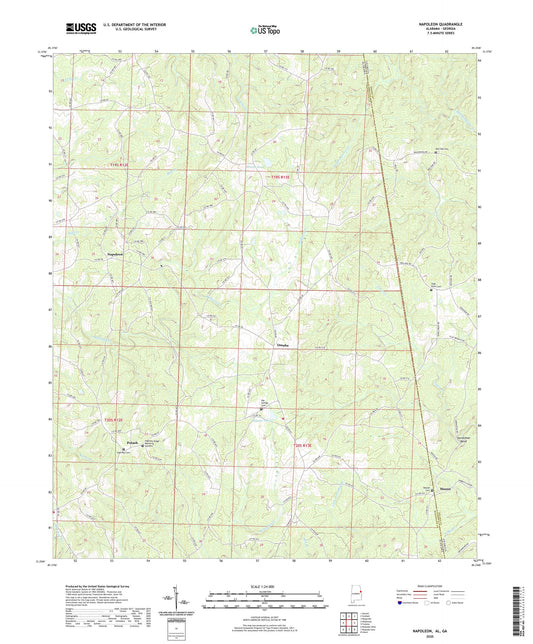 Napoleon Alabama US Topo Map Image