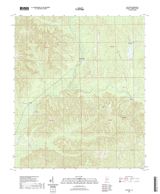 Natchez Alabama US Topo Map Image