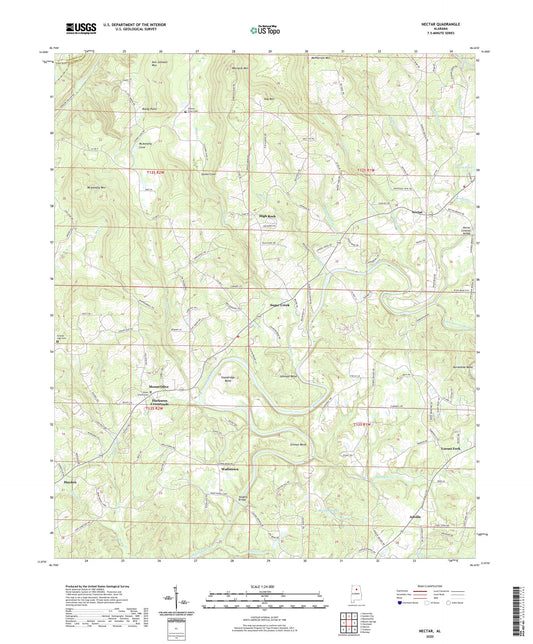 Nectar Alabama US Topo Map Image