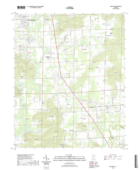 New Hope Alabama US Topo Map Image