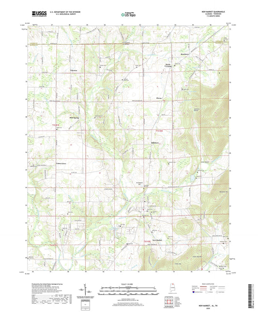 New Market Alabama US Topo Map Image