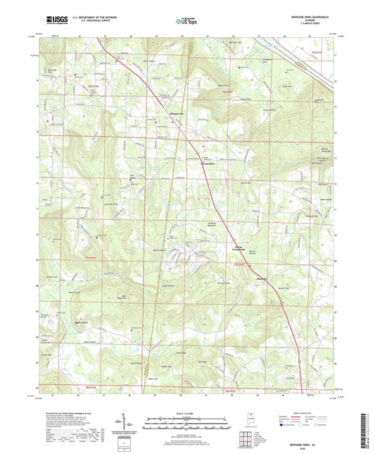 Newsome Sinks Alabama US Topo Map Image