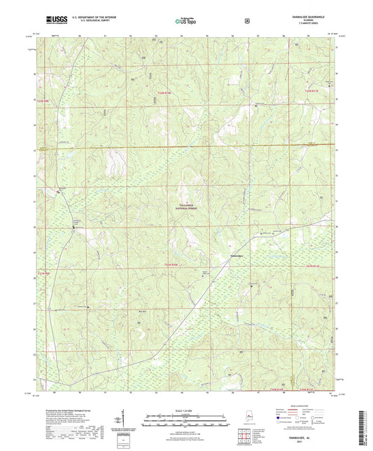Oakmulgee Alabama US Topo Map Image