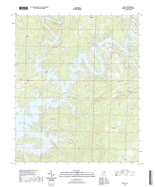 Ofelia Alabama US Topo Map Image