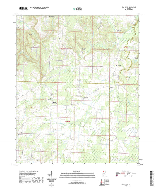 Old Bethel Alabama US Topo Map Image
