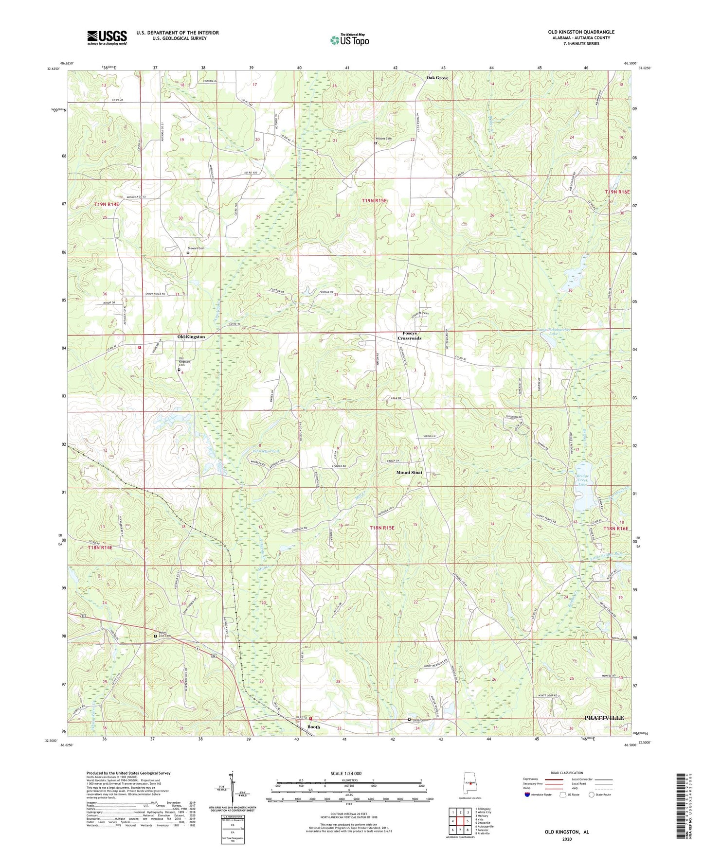 Old Kingston Alabama US Topo Map Image