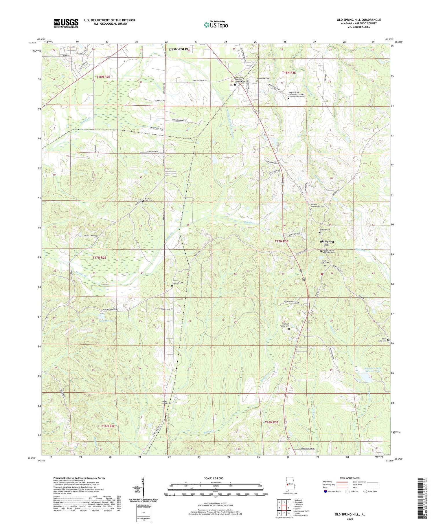 Old Spring Hill Alabama US Topo Map Image