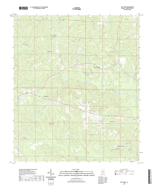 Old Town Alabama US Topo Map Image