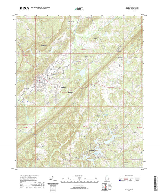 Oneonta Alabama US Topo Map Image