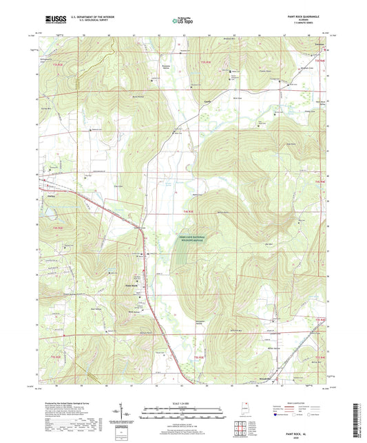 Paint Rock Alabama US Topo Map Image