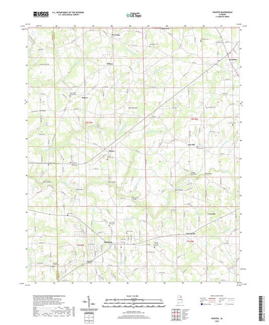 Painter Alabama US Topo Map Image