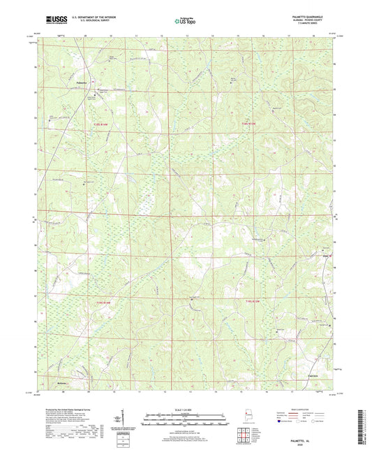 Palmetto Alabama US Topo Map Image