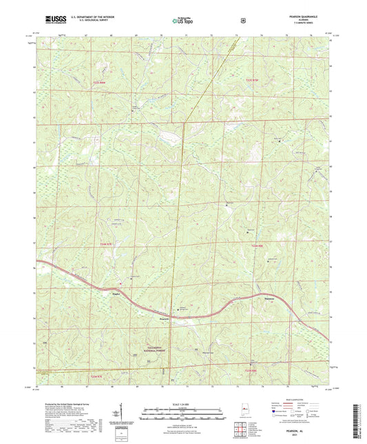 Pearson Alabama US Topo Map Image