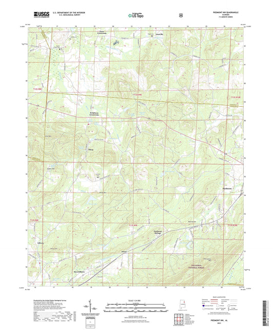 Piedmont NW Alabama US Topo Map Image