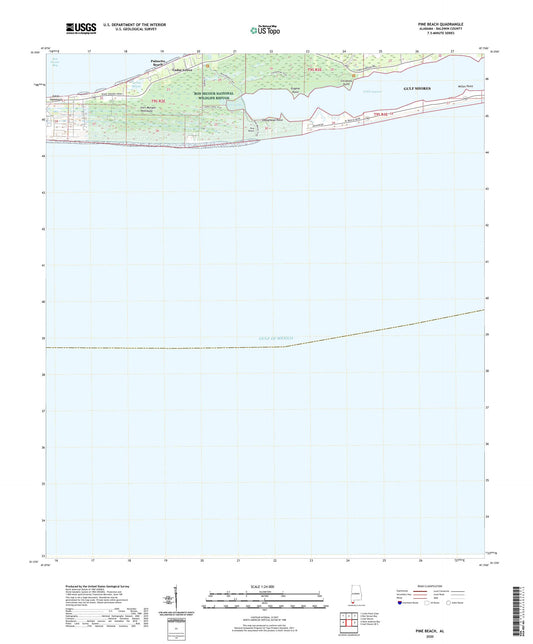 Pine Beach Alabama US Topo Map Image