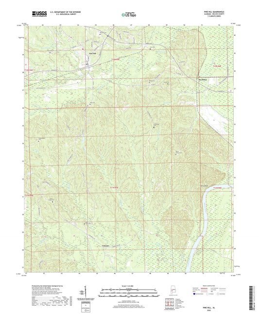 Pine Hill Alabama US Topo Map Image