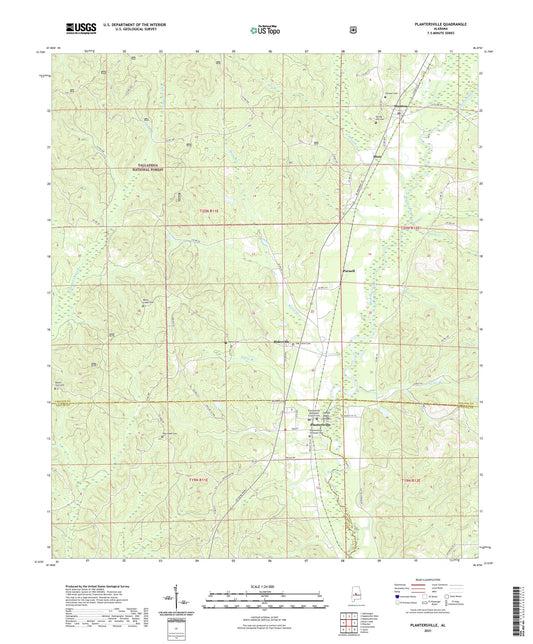 Plantersville Alabama US Topo Map Image