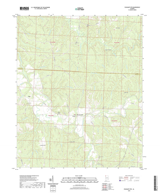 Pleasant Site Alabama US Topo Map Image