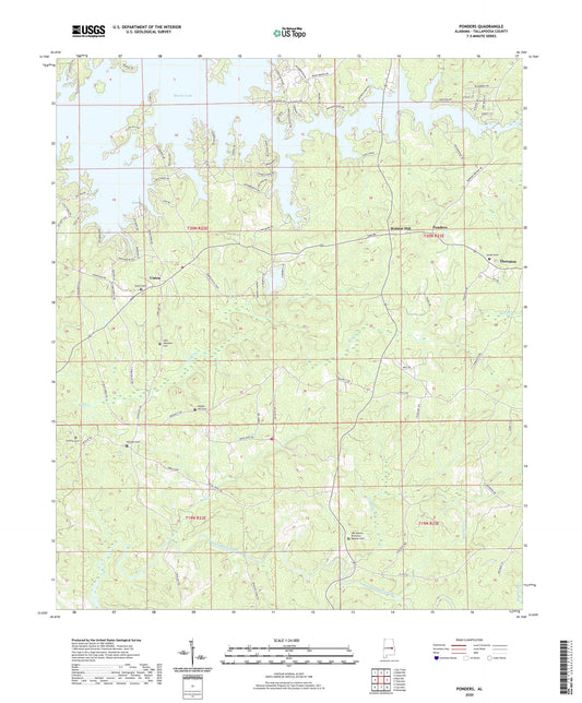 Ponders Alabama US Topo Map Image