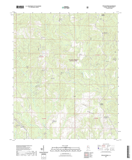 Poplar Springs Alabama US Topo Map Image