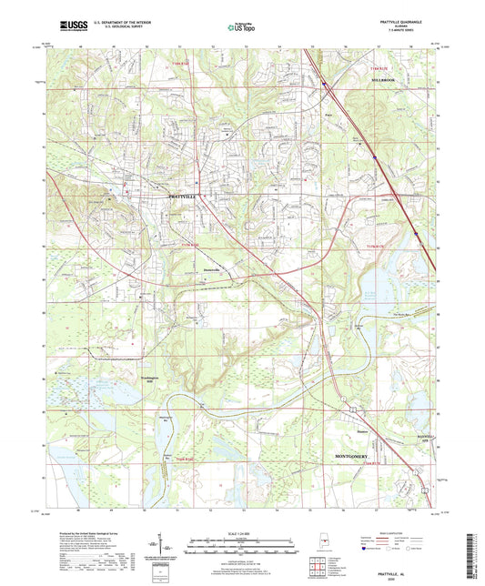 Prattville Alabama US Topo Map Image