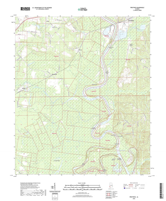 Prestwick Alabama US Topo Map Image