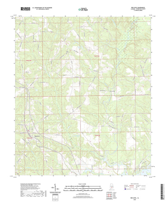 Red Level Alabama US Topo Map Image
