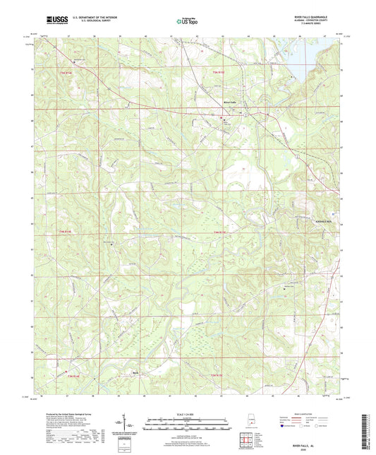River Falls Alabama US Topo Map Image
