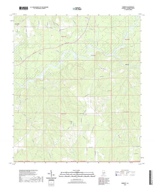 Roberts Alabama US Topo Map Image