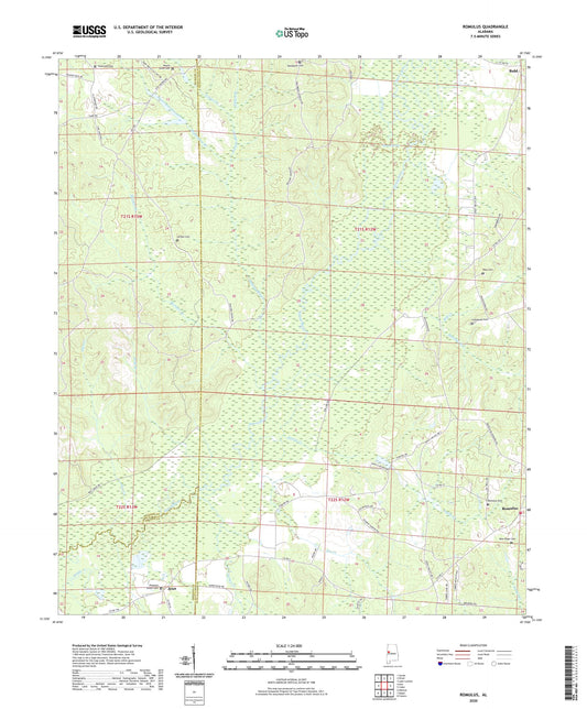 Romulus Alabama US Topo Map Image