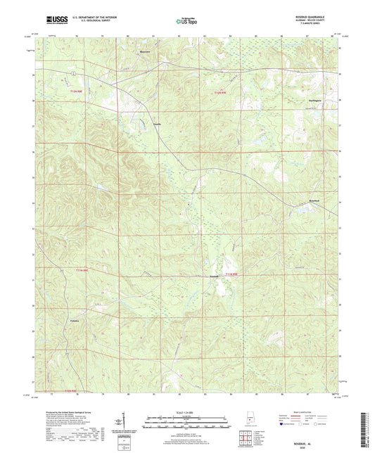 Rosebud Alabama US Topo Map Image