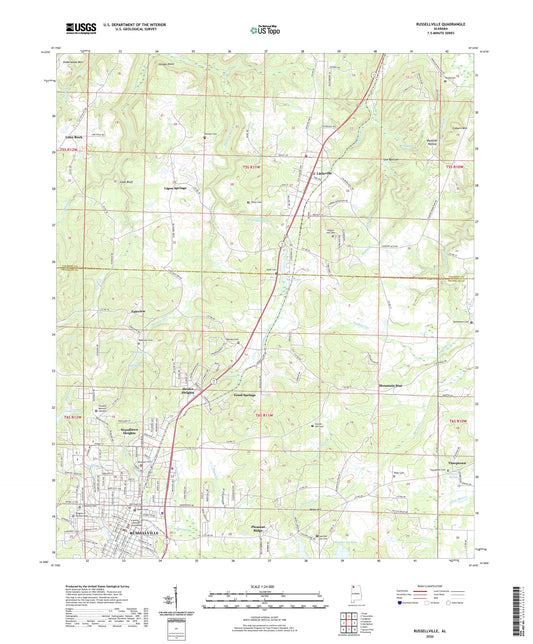 Russellville Alabama US Topo Map Image