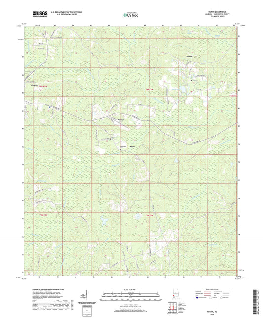 Rutan Alabama US Topo Map Image