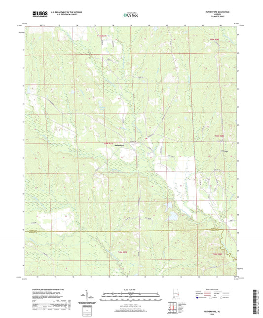 Rutherford Alabama US Topo Map Image