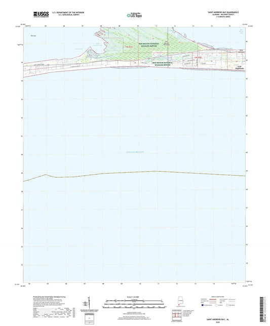Saint Andrews Bay Alabama US Topo Map Image